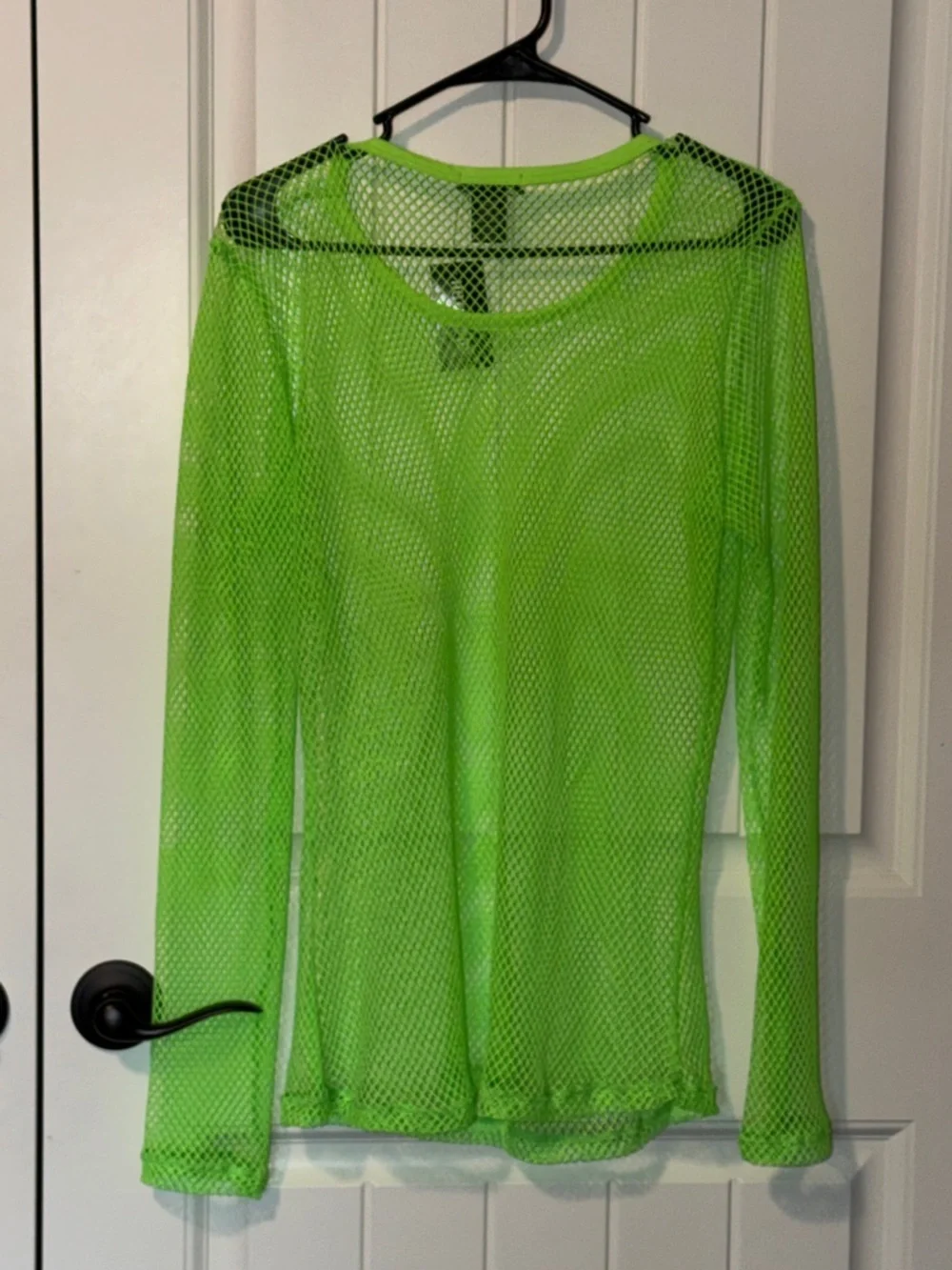 Hot Topic Neon Green Fishnet Long Sleeve Shirt Plus Size - Picture 4 of 4